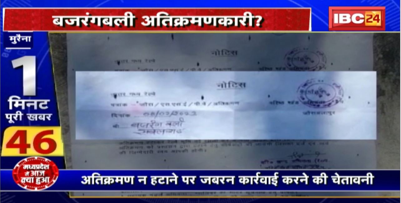 Madhya Pradesh@24 Minute : Bajrangbali ने किया रेलवे की जमीन पर अतिक्रमण? सात दिन में अतिक्रमण हटाने का नोटिस