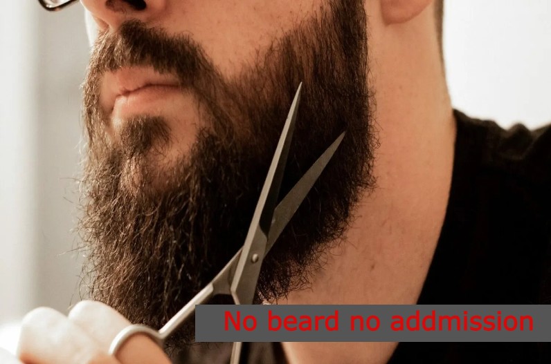 No beard no admmission