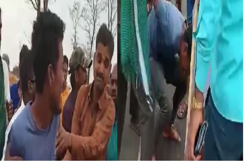 Villagers gave talibani punishment to the young man by calling him a bike thief