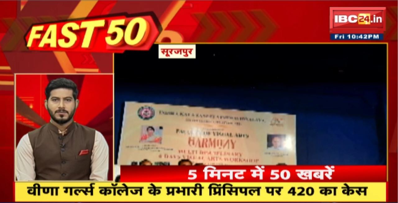 वीणा गर्ल्स कॉलेज के प्रभारी प्रिंसिपल पर 420 का केस। Fast 50 | Watch The Latest Top50 News Of The Day
