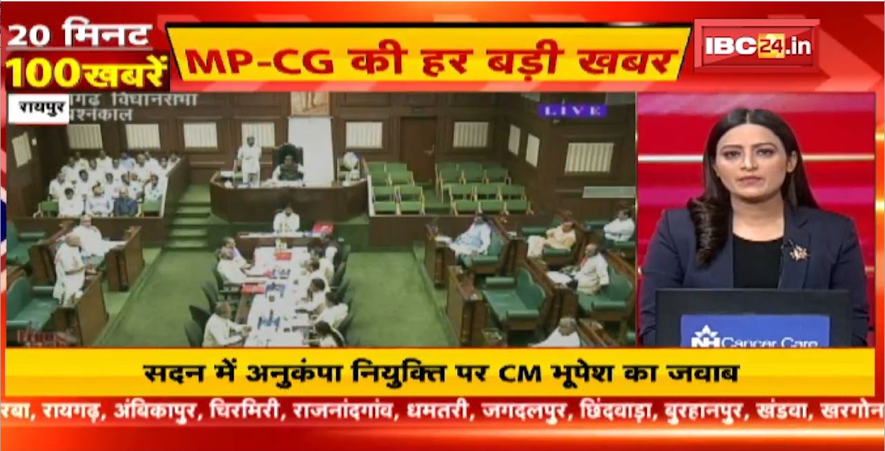 सदन में अनुकंपा नियुक्ति पर CM भूपेश का जवाब। 20 Minute 100 News | MP-CG Latest News