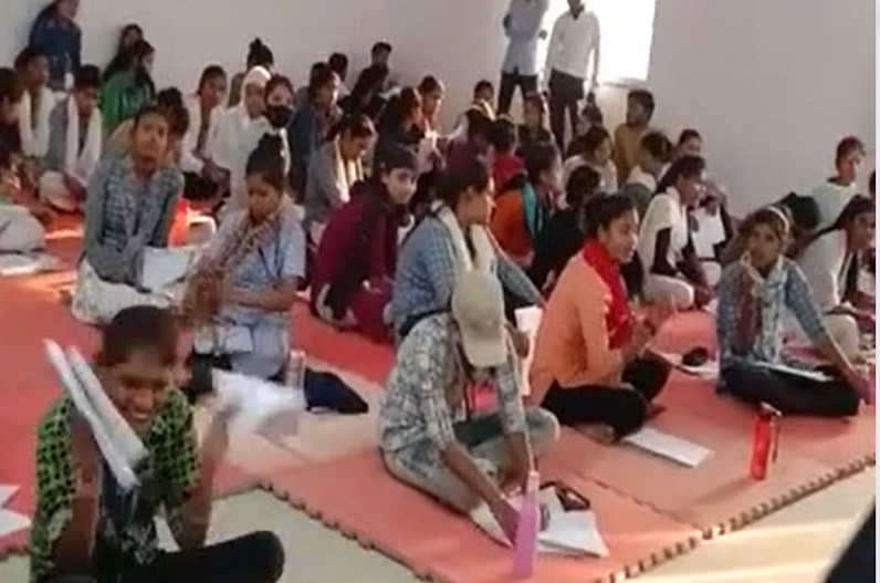 Children openly copying in front of teachers in the examination center