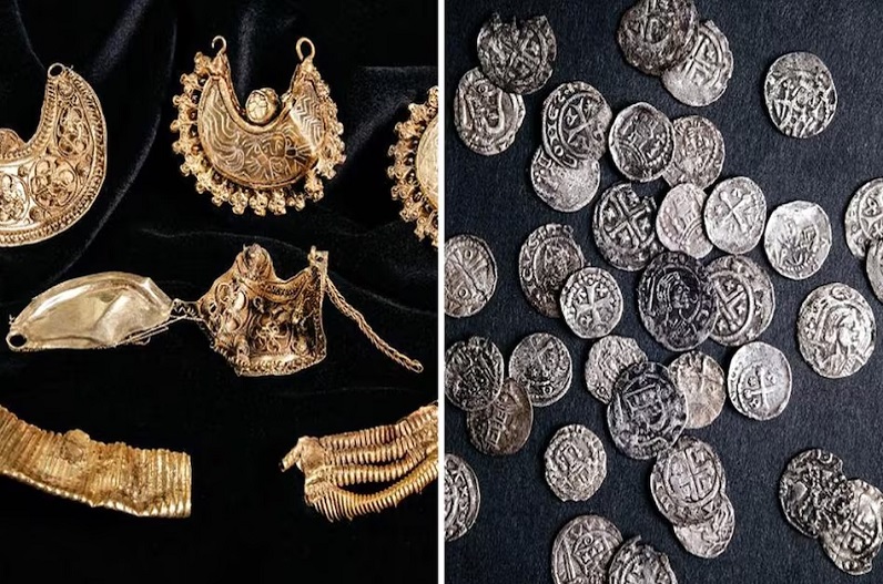 1200 years old jewelry and coins