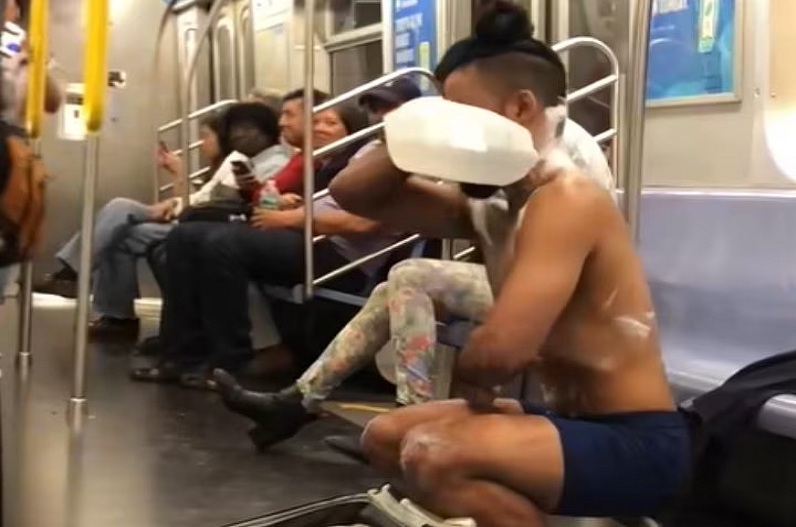 Metro bathing viral video