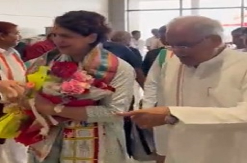 Congress leader Priyanka Gandhi reached Jagdalpur