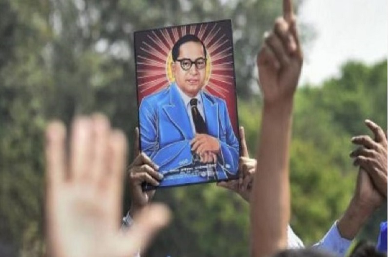 Posters of Dr. Bhimrao Ambedkar were torn