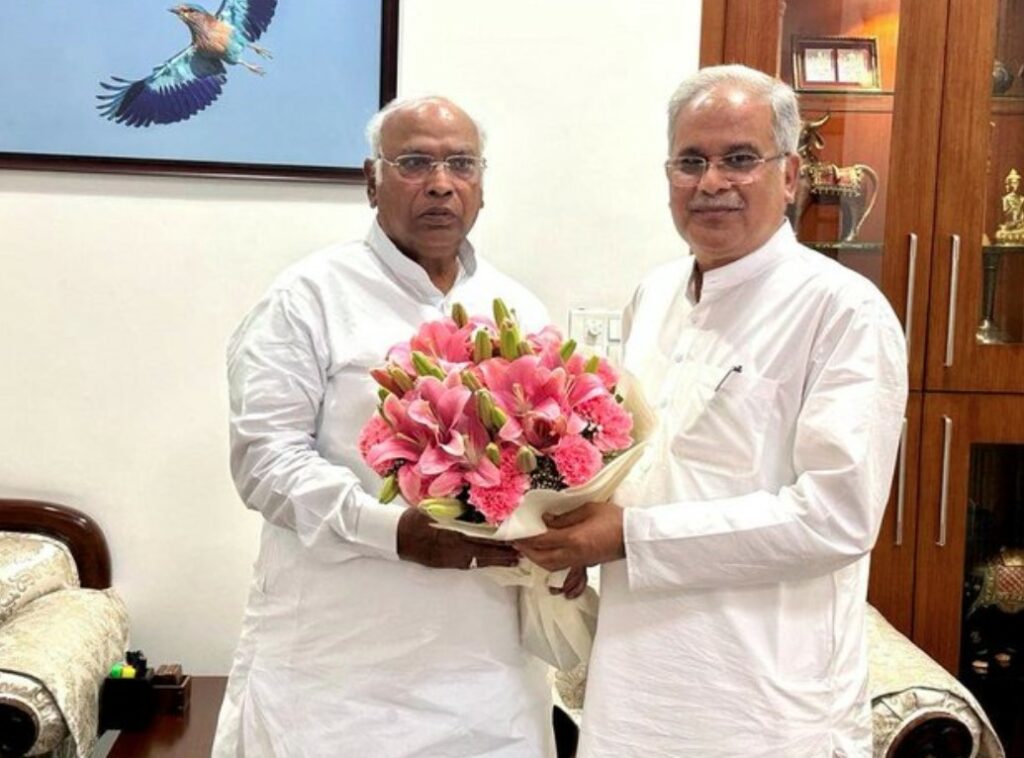 Chhattisgarh CM Baghel meets Congress President Kharge in