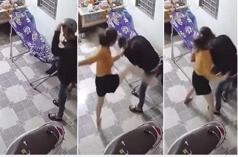 Wife beats husband immediately after he gets home