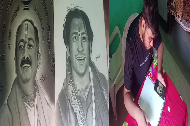 Sehore's unique artist Ram Thakur makes an exact sketch in 15 minutes