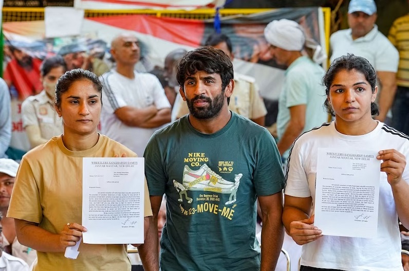 Wrestler protest at Jantar Mantar