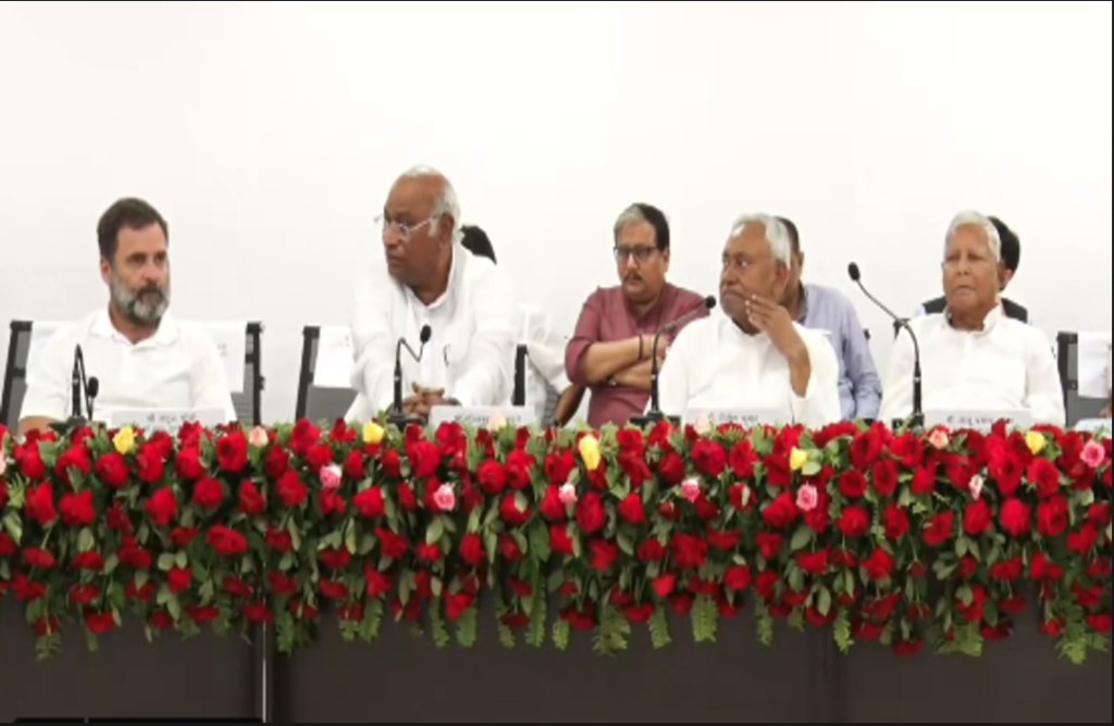Press conference of opposition parties in Patna
