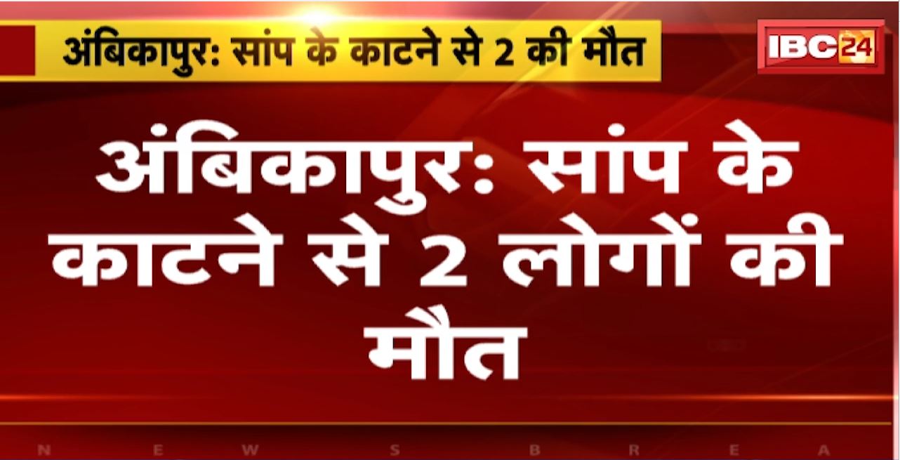 अंबिकापुर में सांप के काटने से 2 लोगों की मौत। एक ही परिवार के थे दोनों मृतक। परिवार के तीसरे सदस्य की हालत गंभीर