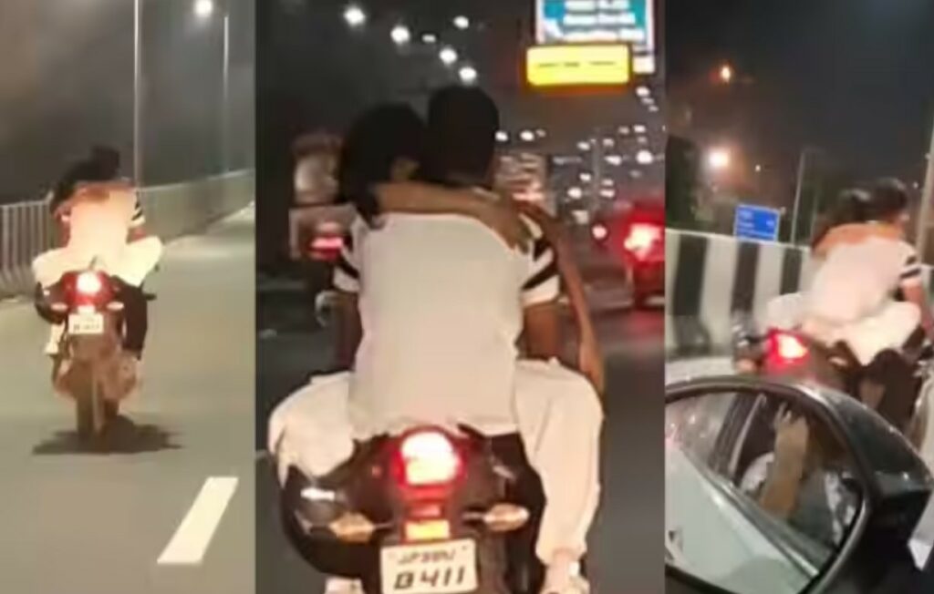 Couple Romance on Bike