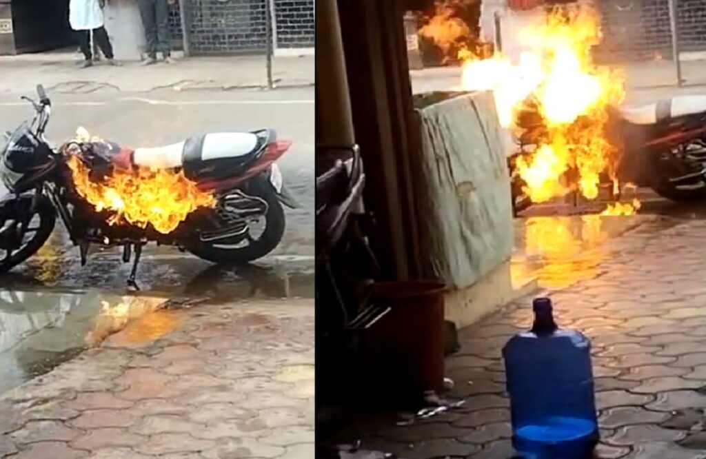 Fire broke out while repairing bike, burnt to ashes