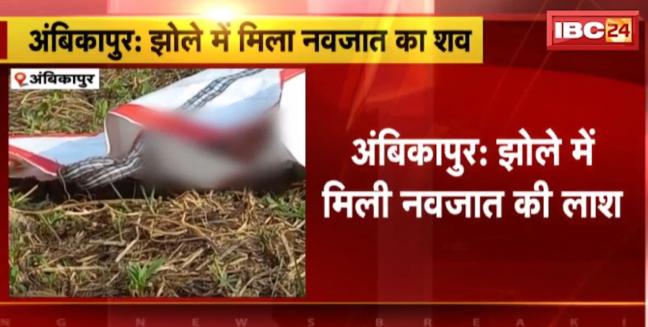 अंबिकापुर में झोले में मिला नवजात का शव। कोतवाली थाना इलाके का मामला, देखिए..