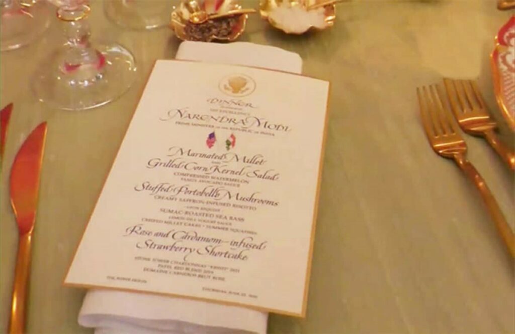 PM Modi White House dinner menu