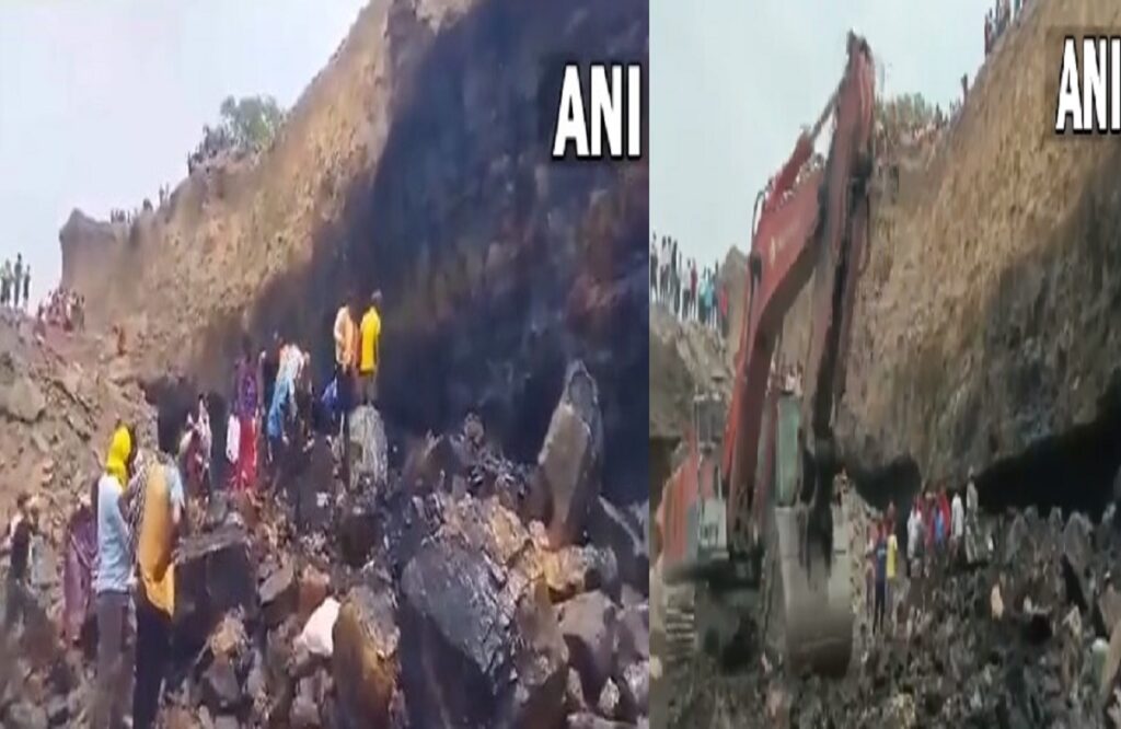 Illegal coal mine collapse in Dhanbad