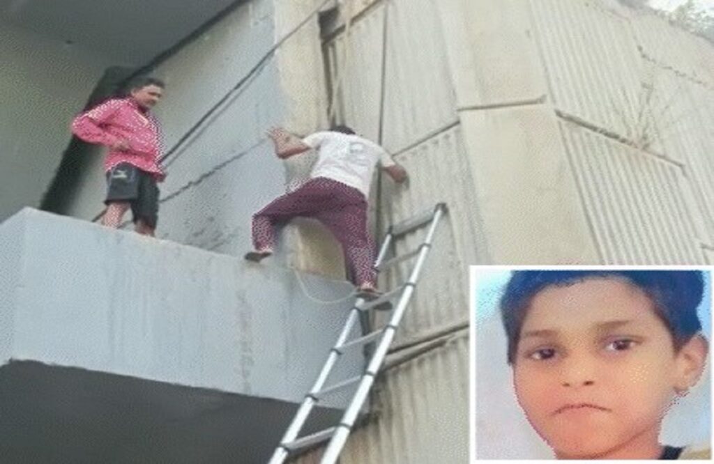 Rescued child trapped between the bridge