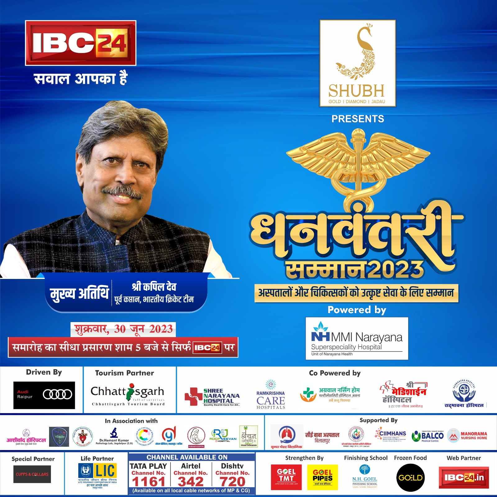 Dhanwantari Award 2023 : धनवंतरी अवॉर्ड समारोह का आयोजन 30 जून को, कपिल देव के हाथों होगा अस्पताल और चिकित्सकों का सम्मान..देखें