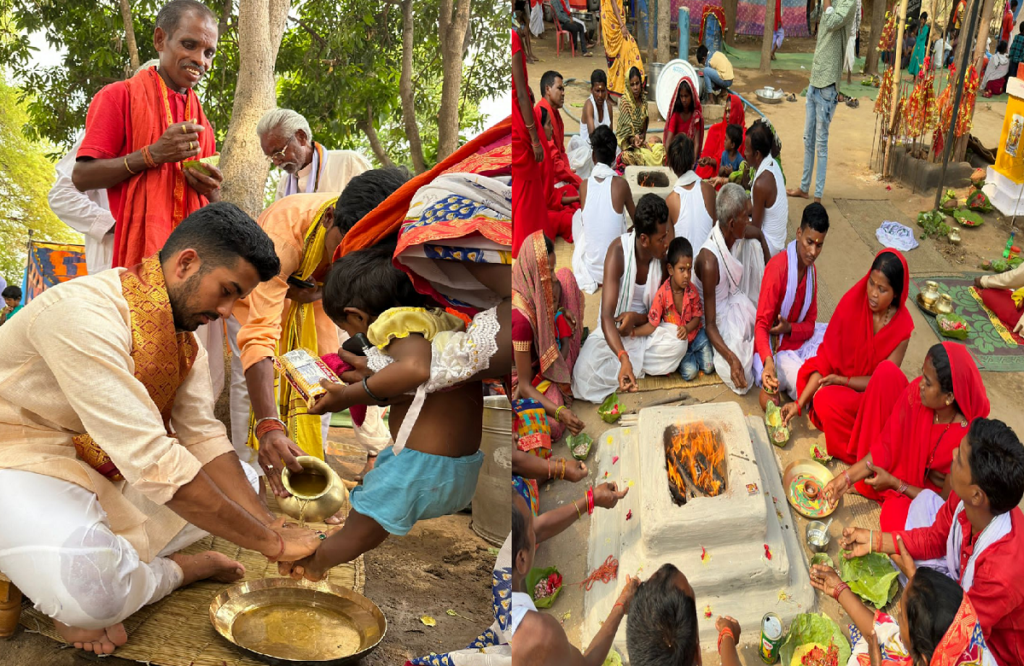 By washing the feet of 183 converts, Vijay Aditya Singh Judev made them return to Hinduism