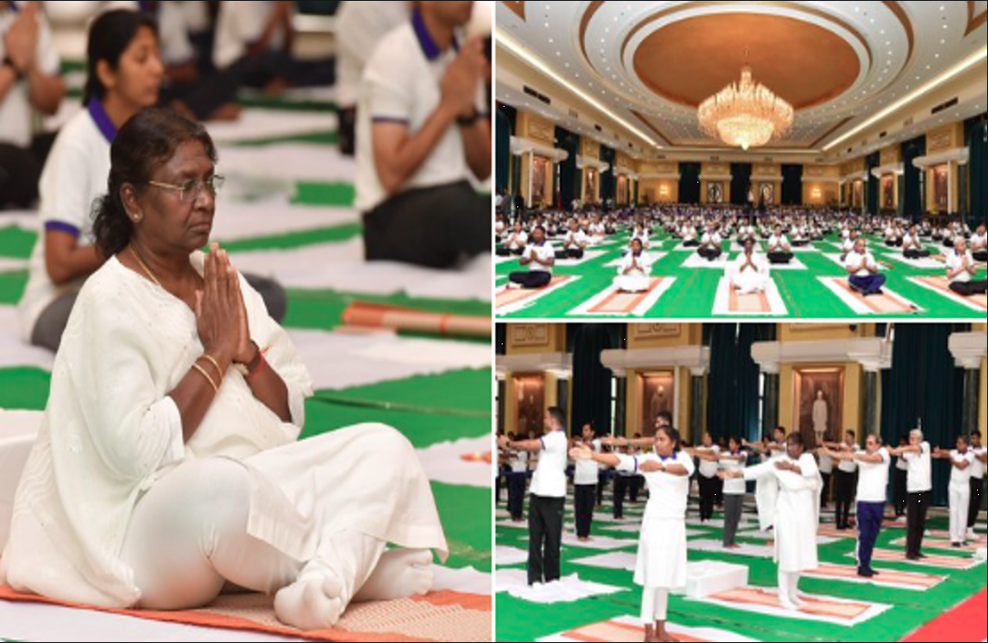 International Yoga Day 2023 : राष्ट्रपति द्रौपदी मुर्मू ने राष्ट्रपति भवन में किया योग, देशवासियों को दिया ये संदेश…