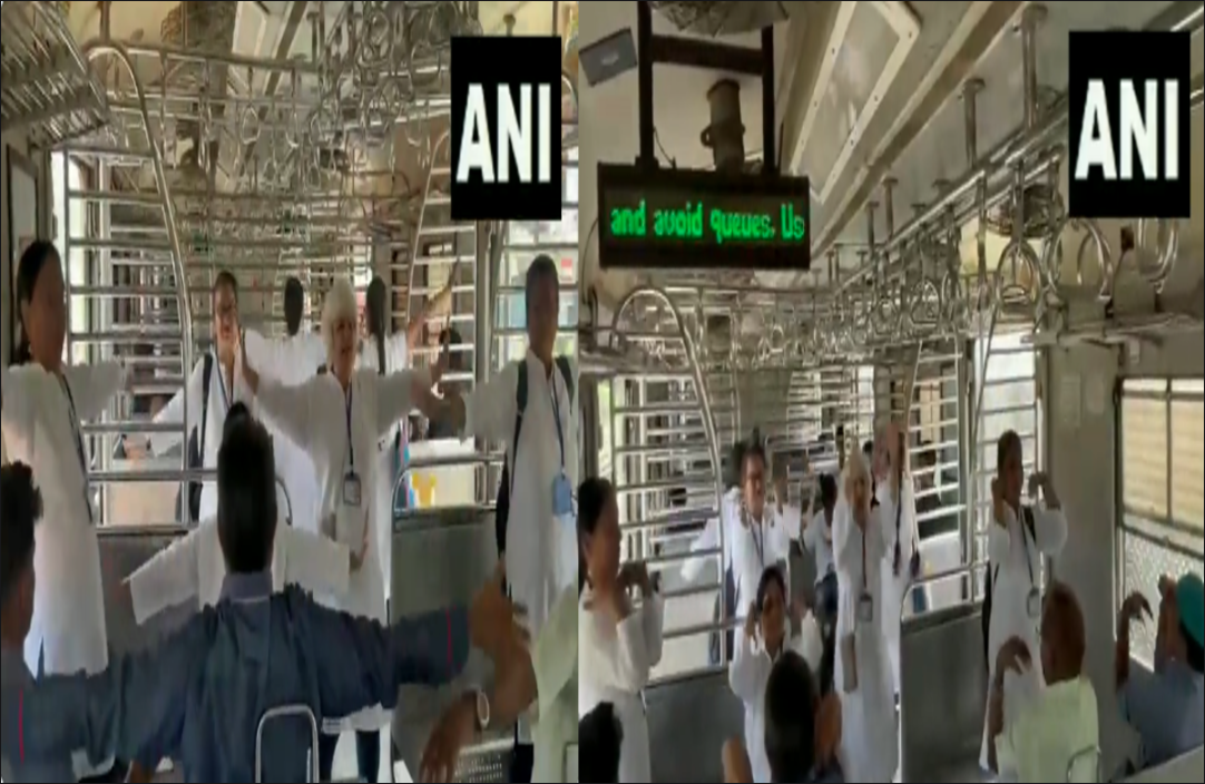 योग दिवस के मौके पर देशभर में कार्यक्रम आयोजित, मुंबई लोकल ट्रेन में यात्रियों ने किया YOGA, वीडियो वायरल