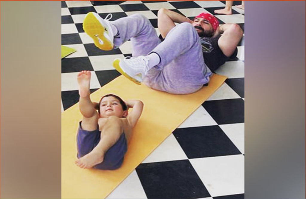 Saif Ali Khan does yoga with his son Jeh