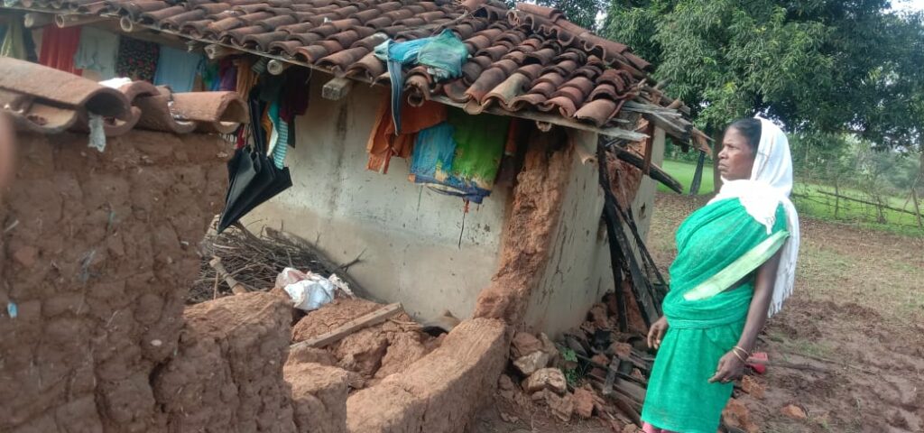Elephants damaged 5 houses in 3 villages of Patthalgaon