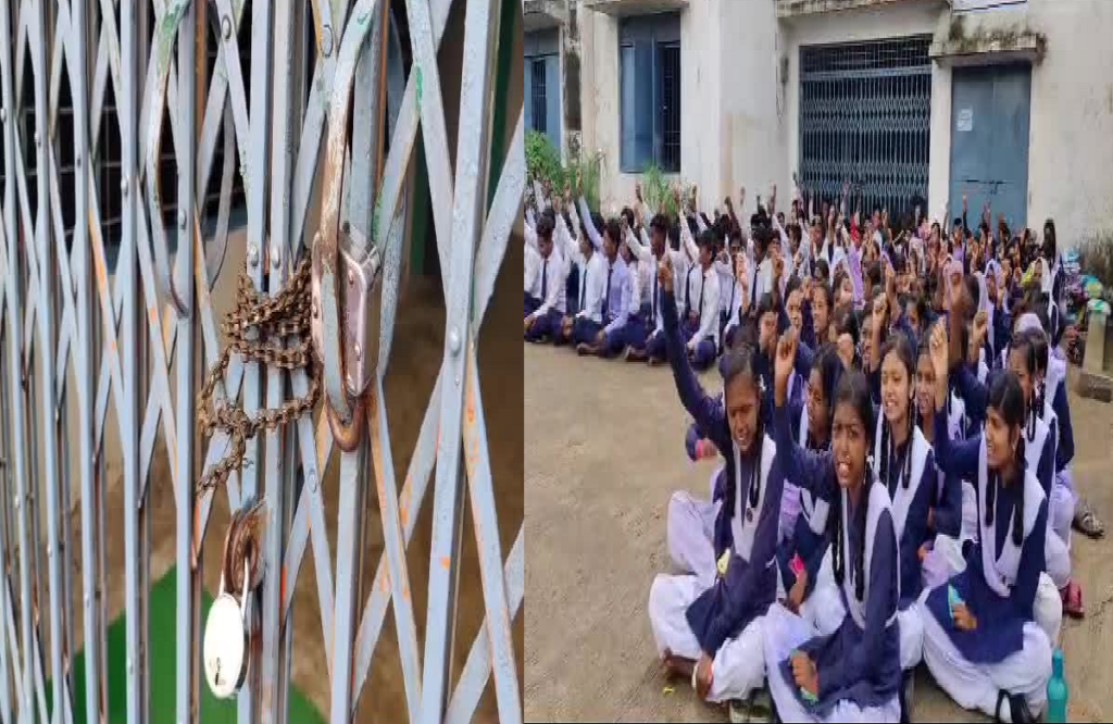 Angry students locked the school