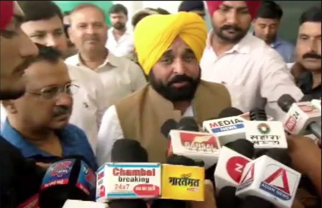 CM kejriwal and maan in gwalior