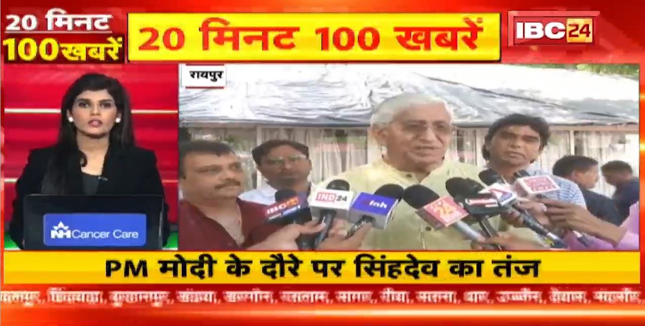 PM मोदी के दौरे पर सिंहदेव का तंज। 20 Minute 100 News | Fast50 News | MP-CG Latest News