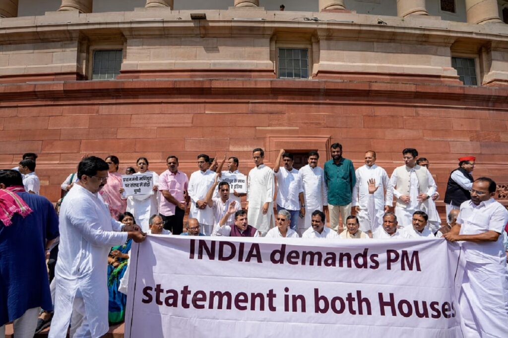 News of Parliament deadlock on Manipur