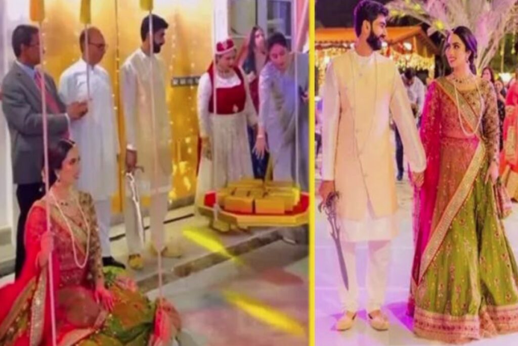 Bride Weighed with Golden Bricks