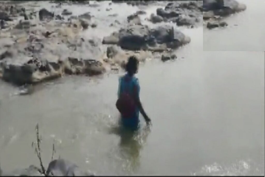 Teacher cross the river