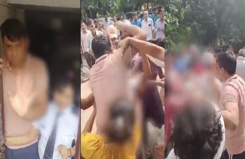 The mob thrashed the pilot couple fiercely