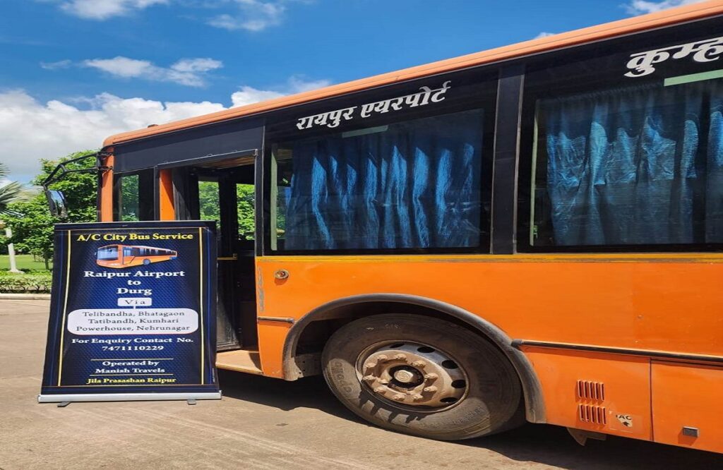 AC city bus service will be available from Raipur airport to Durg