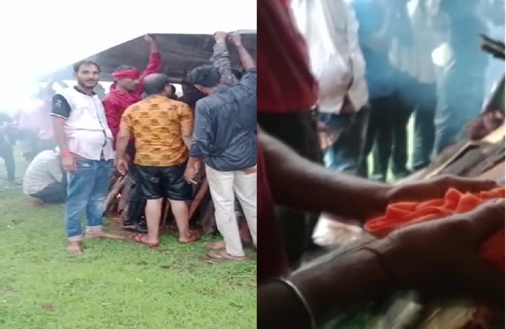 Woman had to be cremated under tarpaulin in Barodi Muktidham