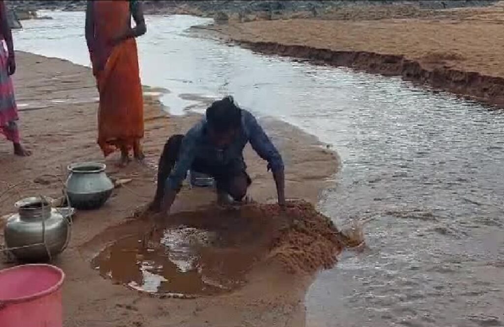Villagers forced to drink dirty river water