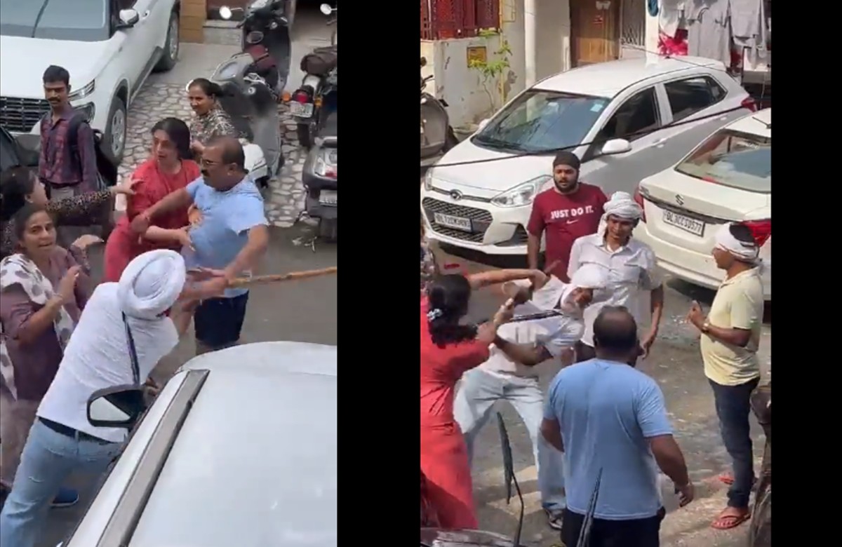 पार्किंग को लेकर हुआ विवाद, सरदार जी ने खोया अपना आपा, महिला और पुरुष की कर दी डंडे से पिटाई, वीडियो देख कांप उठेगी रूह