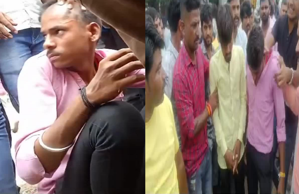 mandsaur people thrashed miscreants who were teasing girls and cut their hair