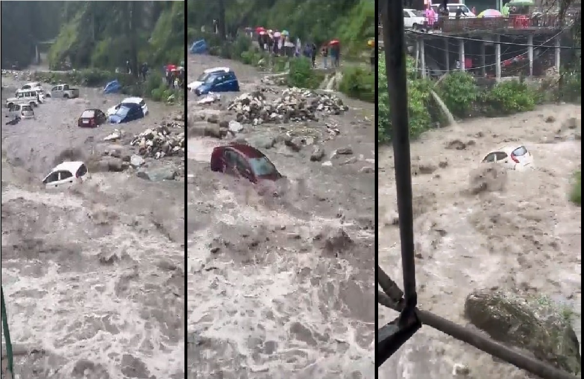 माचिस की डिब्बी की तरह पानी में बहते नजर आयी गाड़ियां, फेमस पर्यटन स्थल में कुदरत ने बरपाया कहर..देखें वीडियो