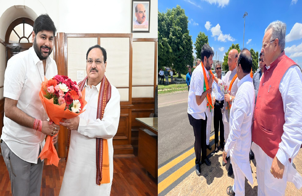 BJYM के प्रदेश कार्यसमिति के सदस्य आकाश विग ने बीजेपी के राष्ट्रीय अध्यक्ष जेपी नड्डा और रक्षा मंत्री राजनाथ सिंह से की मुलाकात