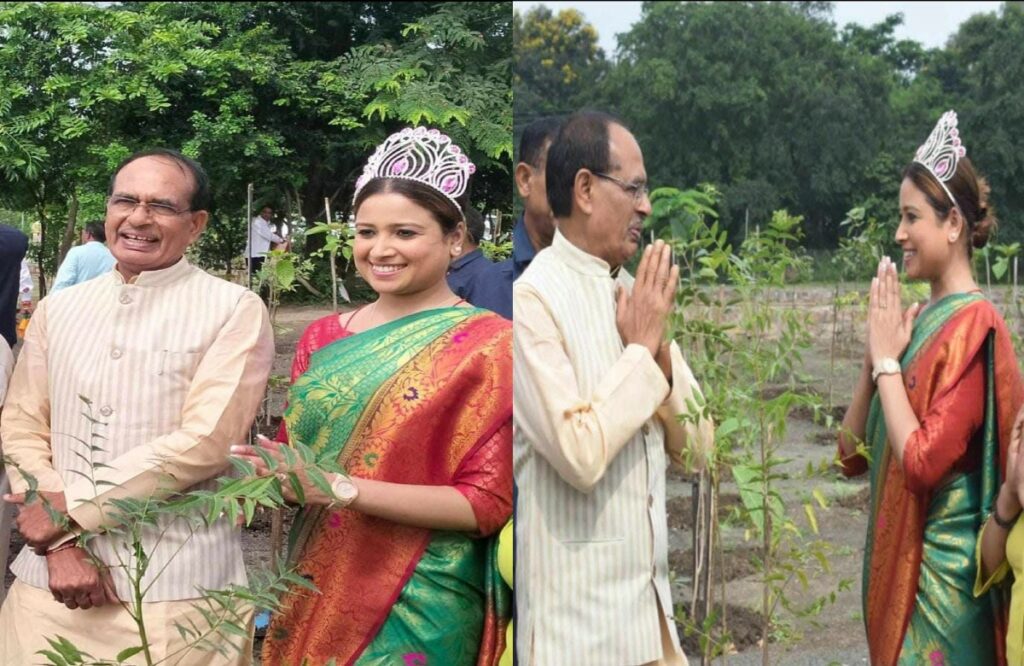 CM Shivraj meet Glammonn Mrs India 2023 Winner