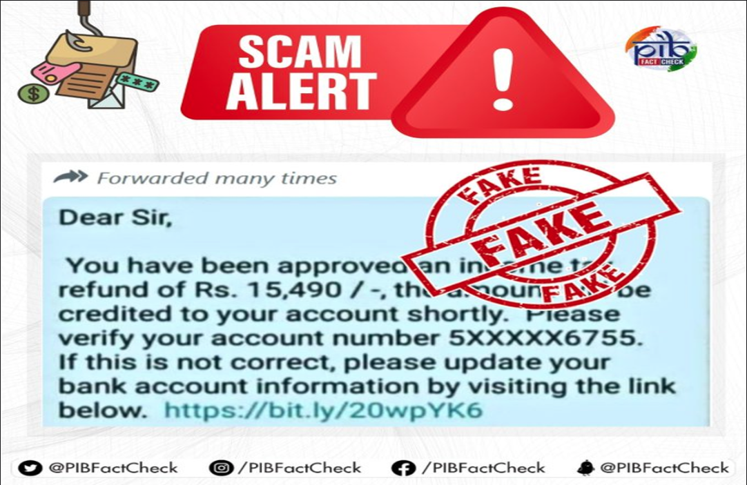Fact Check : ITR के ऐसे संदेशों से हो जाए सावधान, नहीं तो पलक झपकते ही हो जाएगा अकाउंट खाली, PIB ने किया अलर्ट…
