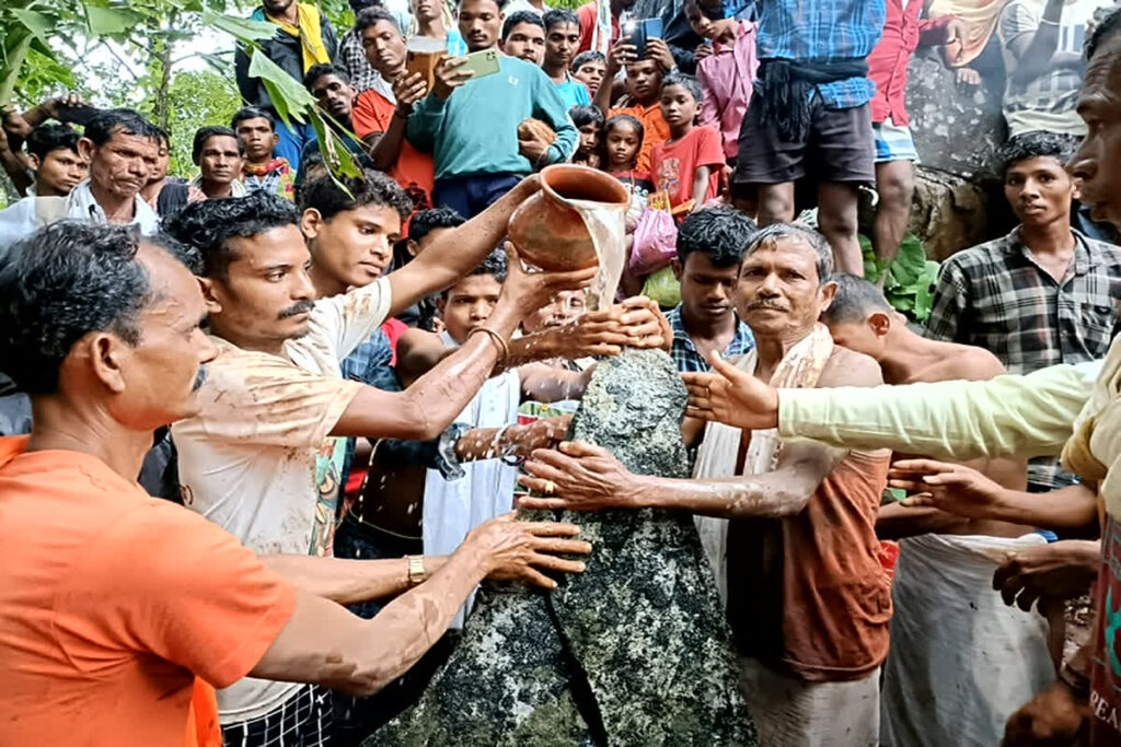 Villagers shake Bhimsen stone for rain