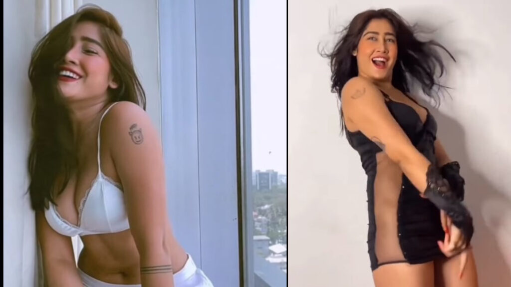 Sofia Ansari sexy Video in white and black short dress