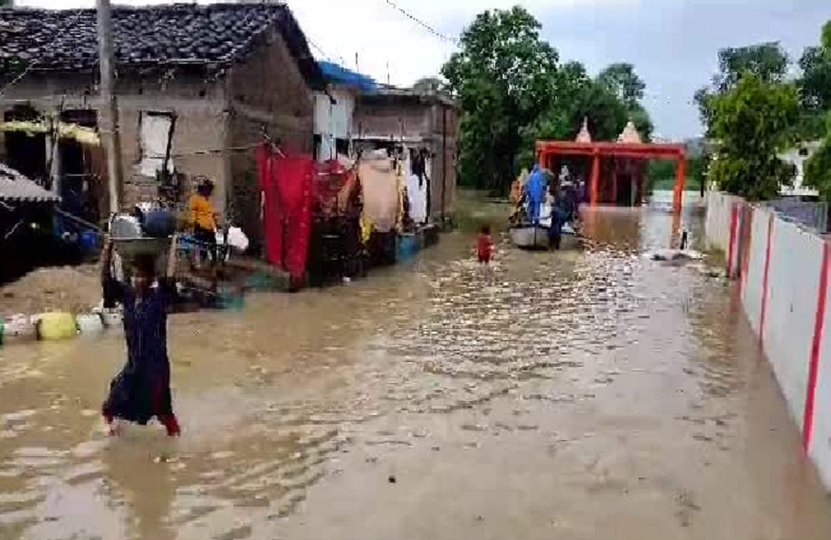 village drowned by rain