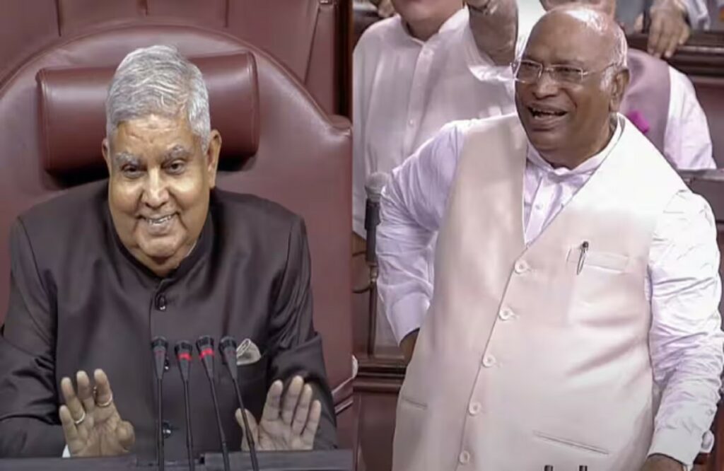 Funny debate between Mallikarjun Kharge and Jagdeep Dhankhar