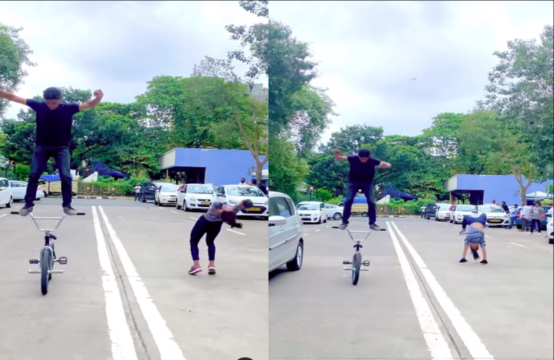 बीच सड़क पर लड़का-लड़की ने किया ऐसा स्टंट, वीडियो देख चौंके लोग, कर रहे तरह-तरह के कमेंट्स