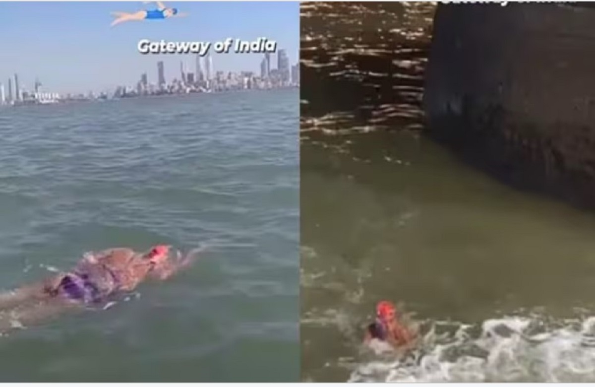 महिला ने तैरकर तय की 36 किलोमीटर की दूरी, वर्ली सी लिंक से गेटवे ऑफ इंडिया तक, VIDEO वायरल